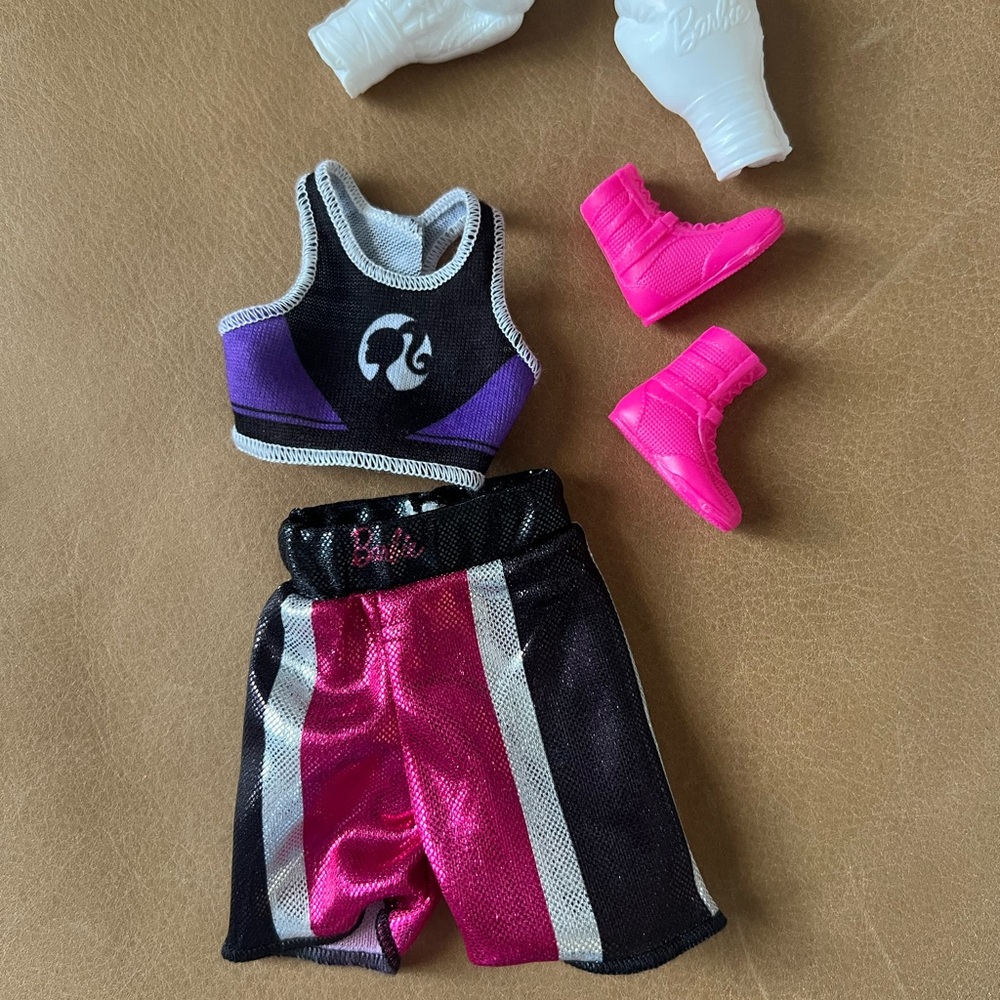 Barbie Boxing Outfit with Pink and Purple Accents